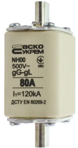 Предохранитель ножевой с плавкой вставкой NH00 80A gG №3