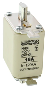 Предохранитель ножевой с плавкой вставкой NH00 16A gG №2