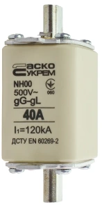 Предохранитель ножевой с плавкой вставкой NH00 40A gG №5