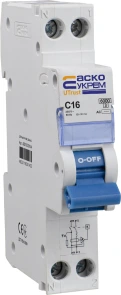Устройство защитного отключения с защитой от сверхтоков UTrust 1P+N (18 mm) 16А C 30mА AC №3