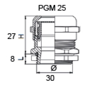 Сальник металлический PGM 25 №2