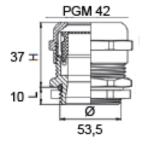 Сальник металлический PGM 42 №3