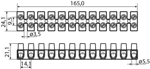 Клемні колодки 16 мм² / 30А чорна тип W (U) №4