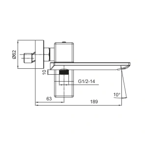 Змішувач для ванни з коротким виливом Koer KB-41010-05 (Колір чорний) (KR3485) №2
