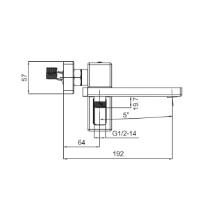 Змішувач для ванни з коротким зливом Koer KB-41009-05 (Колір чорний) (KR3503) №2