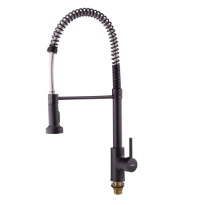 Смеситель Для кухни с изливом пружина Mixxus Premium SPRING 017 BLACK (MI6951) №7