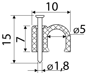 Скоба черная CHR-5 мм круглая (100 шт.) №3