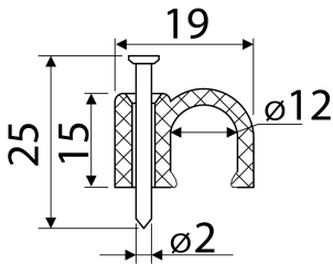 Скоба біла CHR-12 мм кругла (100 шт.) №3