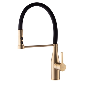 Смеситель Для кухни Mixxus Premium Summer 017 BRUSHED GOLD REFL.BLACK (MI6964) №1