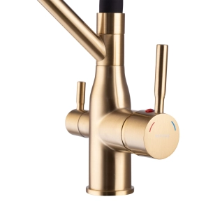 Смеситель Для кухни MixxusPremium Gravity 021 BRUSHED GOLD REFL.BLACK (MI6981) №2