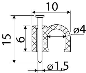 Скоба белая CHR-4 мм круглая (100 шт.) №3