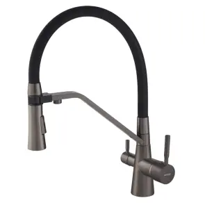 Смеситель Для кухни Mixxus Premium Magnet 021 GRAPHITE REFL.BLACK (MI6975) №1