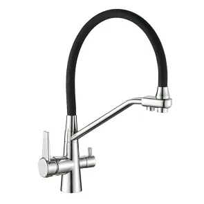 Кухонный смеситель на две воды Mixxus Premium Velis 021 Reflector Black (MI5928) №1