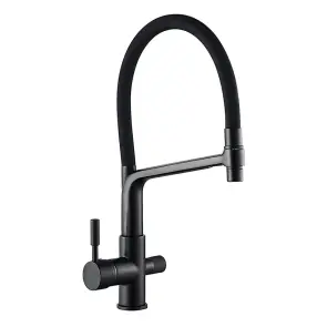 Кухонний змішувач на дві води Mixxus Premium BAROLO 021 (Black) (MI5927) №1