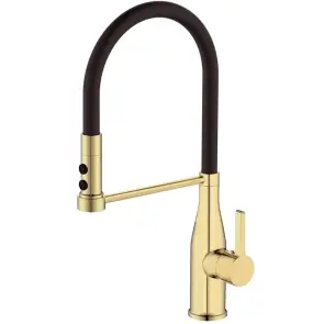 Смеситель Для кухни Mixxus Premium Summer 017 BRUSHED GOLD REFL.BLACK (MI6964) №8