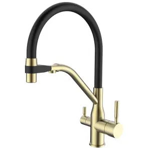Смеситель Для кухни MixxusPremium Gravity 021 BRUSHED GOLD REFL.BLACK (MI6981) №8