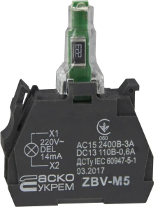 ZBV-M5 Блок для підсвіч. жовтий 220В для кнопок TB5 №2