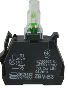 ZBV-B3 Блок для підсвіч. зелен. 24В для кнопок TB5 №2
