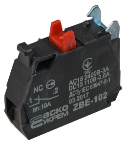 ZBE-102 N/C Контакт для кнопок TB5 №1