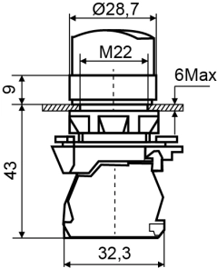 TB5-AK125M5 Кнопка желтая поворотная 2-поз. с подсветкой №7