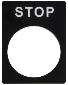 Табличка маркувальна STOP чорна для кнопок XB2 №2