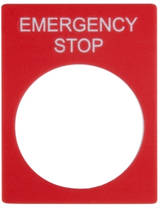 Табличка маркувальна EMERGENCY STOP червона прямокутна для кнопок XB2 №2
