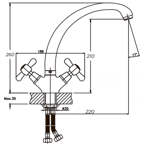 Змішувач для кухНі Haiba Dominox 273 (HB0084) №2