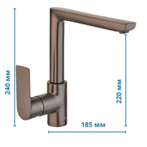 Смеситель Для кухни Haiba Alex 018 Graphite (HB3999) №3