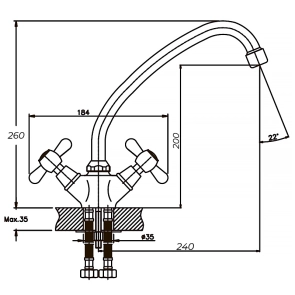 Змішувач для кухНі Haiba Dominox 271 (HB0077) №2