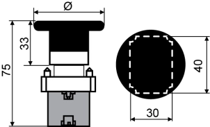 XB2-BR42 Кнопка "грибок" (d 60 мм) "Стоп" червона №6