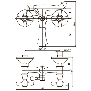 Змішувач для ванни Haiba Dominox 142 матовий (HB0066) №2
