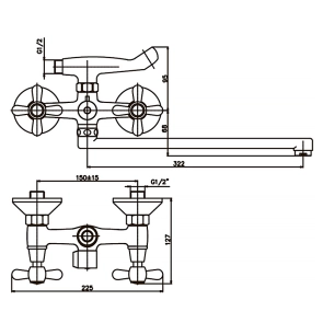 Смеситель Для ванны Haiba Dominox 140 (HB0064) №2