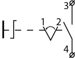 TB5-AD41 Кнопка поворотная 2-поз. с самовозвратом. Стандартная ручка №5