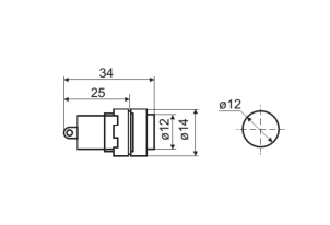 Сигнальная арматура AD22E-12DS желтая 220V АC №3