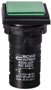 Сигнальна арматура AD22-22F зелена 220V АC №1