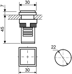 Сигнальна арматура AD22-22F зелена 220V АC №3