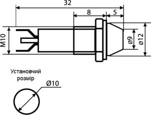 Сигнальная арматура AD22C-10 красная AC/DC 24V №2