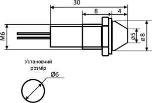 Сигнальна арматура AD22C-6 біла 24V AC/DC №2