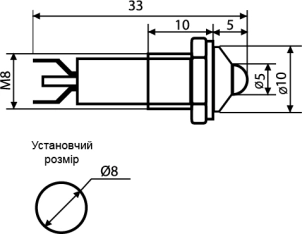 Сигнальна арматура AD22B-8 червона 24V AC/DC №4