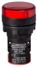 Сигнальна арматура AD22-22DS червона 24V АC/DC купити