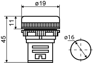 Сигнальна арматура AD16-16DS біла 24V АC/DC №3