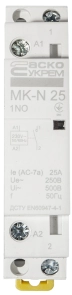 Модульный контактор MK-N 1P 25A 1NO 220V №1