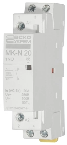 Модульный контактор MK-N 1P 20A 1NO 220V №3