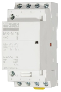 Модульний контактор MK-N 4P 16A 4NO 220V №4