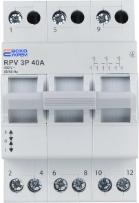 Ручний перемикач вводу (І-0-ІІ) RPV 3P 40A АСКО №1