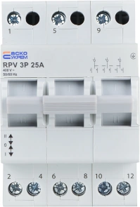 Ручний перемикач вводу (І-0-ІІ) RPV 3P 25A АСКО №2