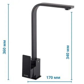 Кухонный смеситель Черный Mixxus KUB 011 (MI2813) №4