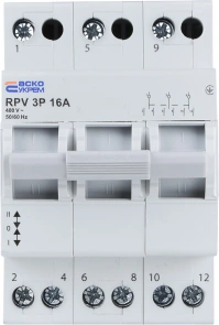 Ручний перемикач вводу (І-0-ІІ) RPV 3P 16A АСКО №4