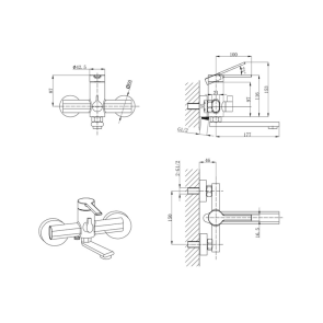 Смеситель Для ванны Mixxus Lord 009 Euro Graphite (Цвет графит) (MI7140) №2