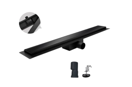 Душевой трап из нержавеющей стали Koer FD08-70x500-Glass Black 70x500мм из стекл. панелью (KR5139)